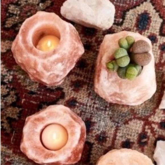 1 SET LEFT! 2 Giant Himalayan Salt Candle Holders - Picture 8 of 8